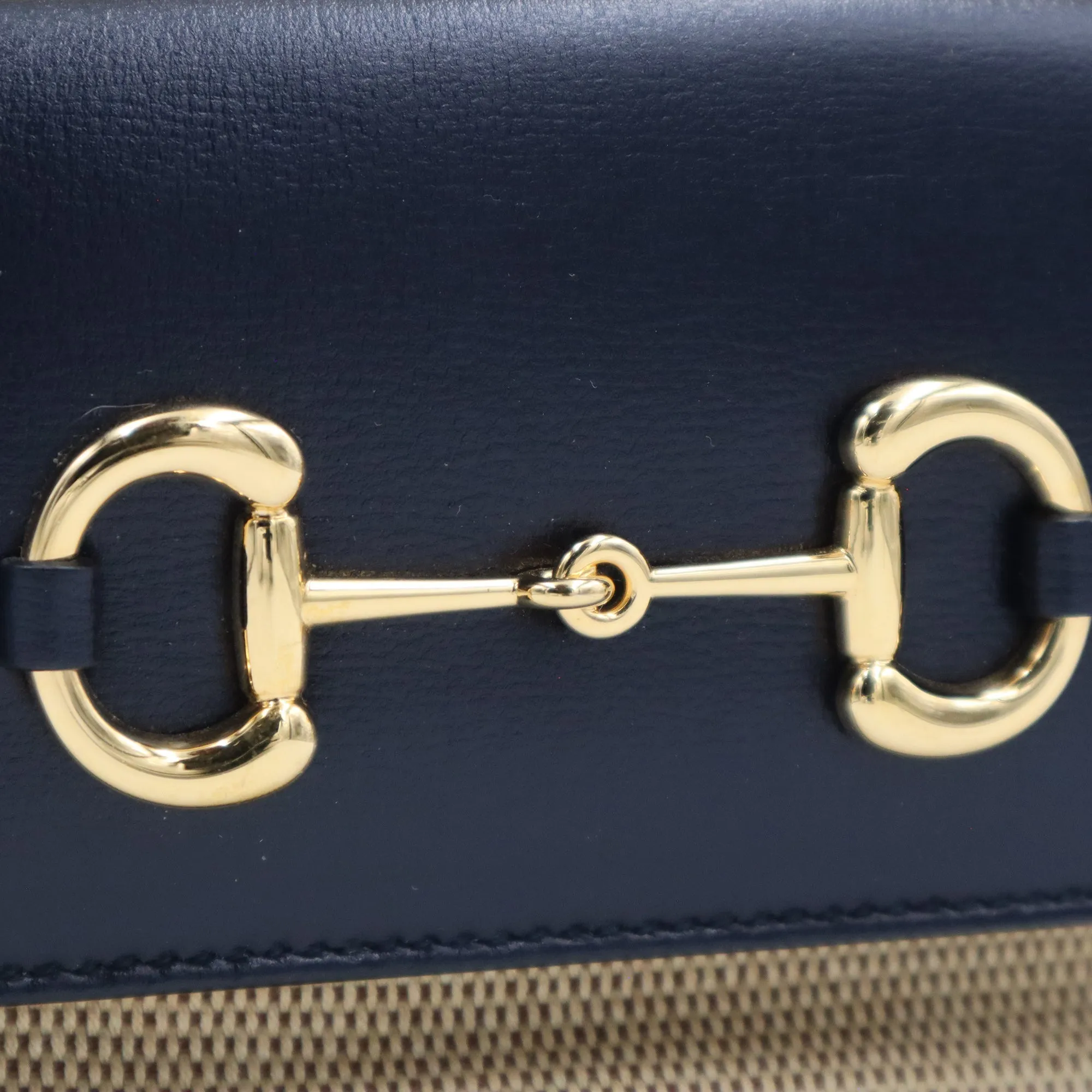 Gucci Canvas Small Horsebit Shoulder Bag