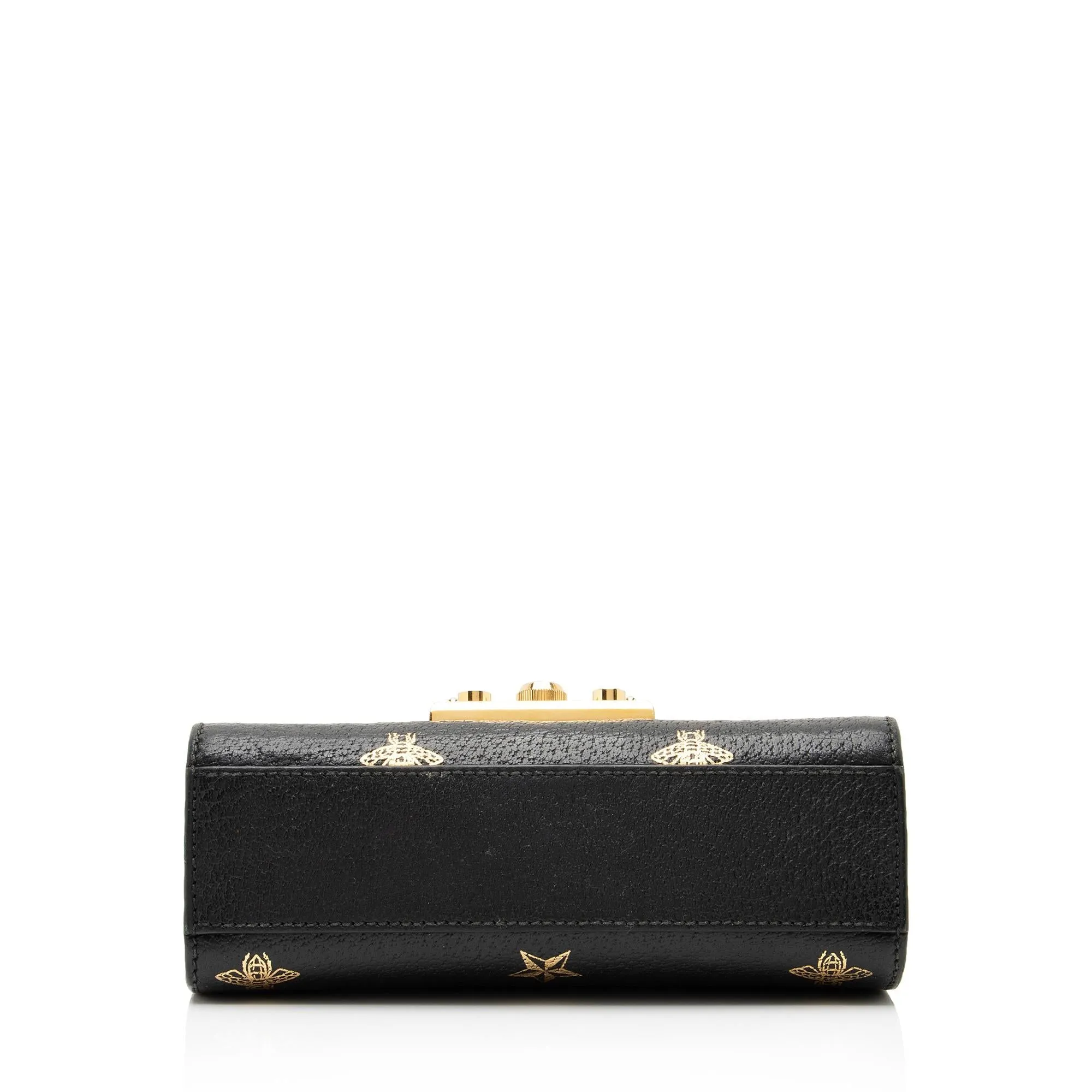 Gucci Leather Bee & Star Padlock Mini Shoulder Bag (SHF-23887)
