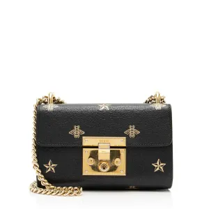 Gucci Leather Bee & Star Padlock Mini Shoulder Bag (SHF-23887)