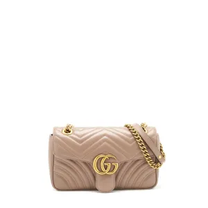 Gucci Marmont Small Dusty Pink matelass?? shoulder bag GHW