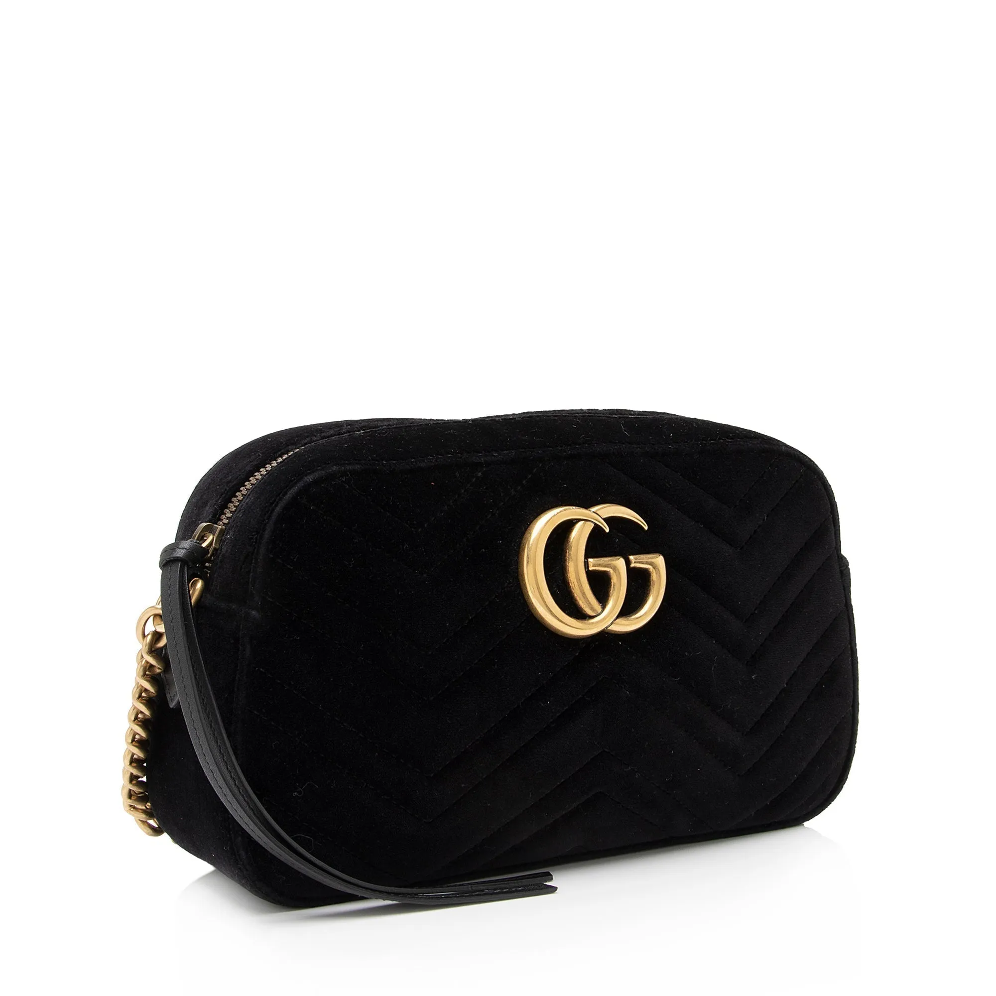Gucci Matelasse Velvet GG Marmont Small Shoulder Bag (SHF-zFaOw0)