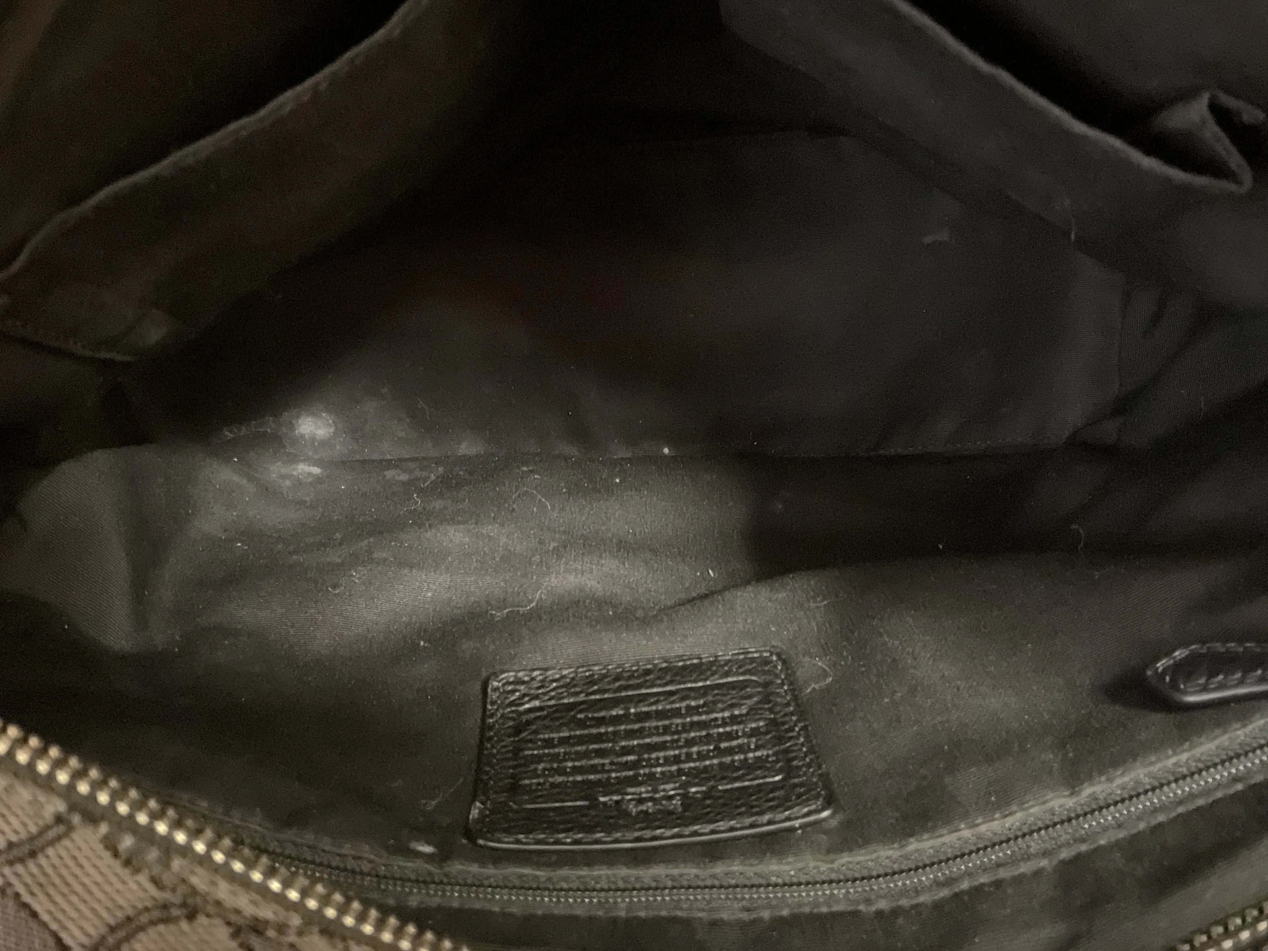 Handbag Designer By Coach In Black & Grey, Size:Medium as-is