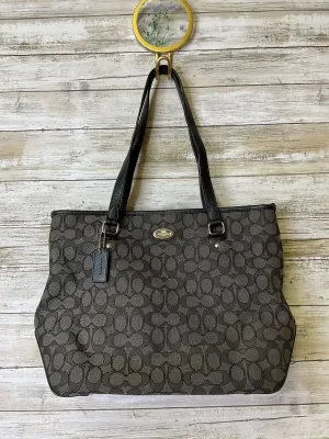 Handbag Designer By Coach In Black & Grey, Size:Medium as-is