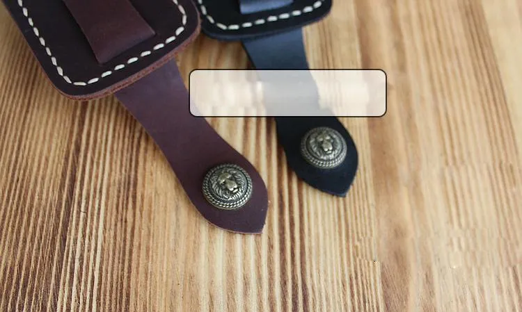 Handmade Black Leather Mens Classic Zippo Lighter Case Zippo Lighter Holder with Belt Clip