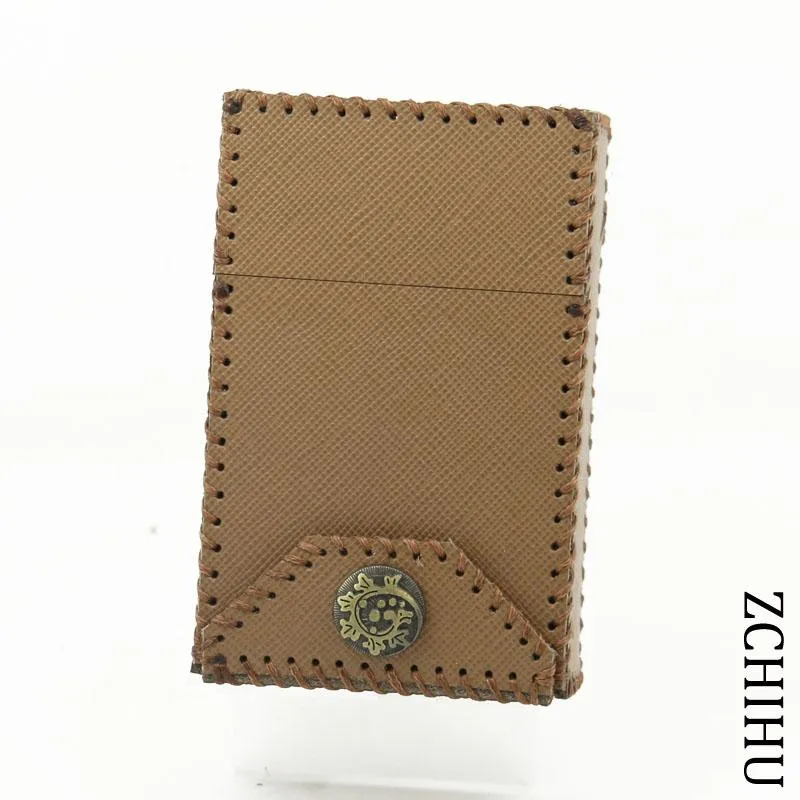 Handmade Cool Leather Mens Khaki Cigarette Holder Case Cigarette Holder for Men