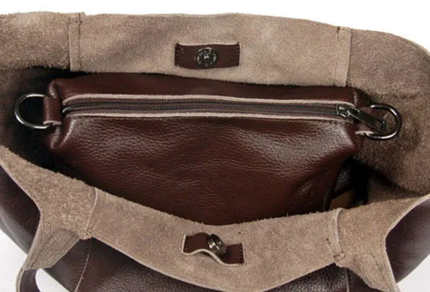 Handmade Leather handbag shoulder bag large tote for women leather shopper bag