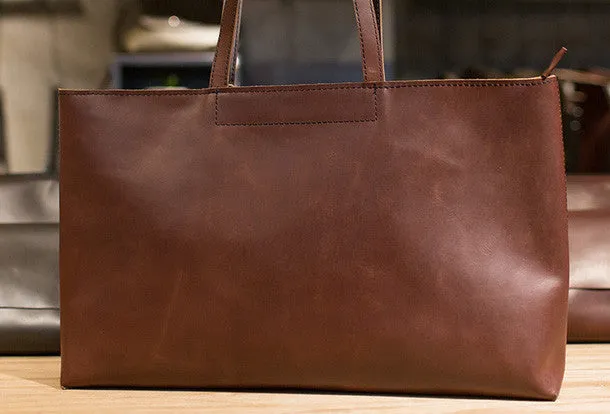 Handmade Leather vintage Big Large tote bag Brown for women leather shoulder bag