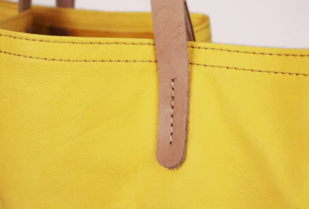 Handmade modern cute leather minimalist handbag tote shopper Bag for girl women
