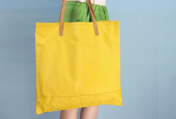 Handmade modern cute leather minimalist handbag tote shopper Bag for girl women
