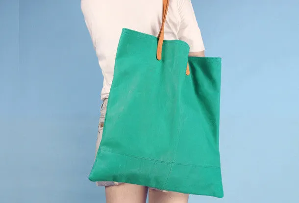Handmade modern cute leather minimalist handbag tote shopper Bag for girl women