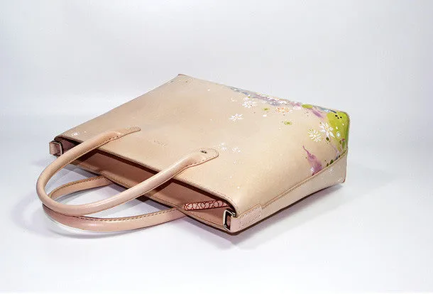 Handmade vintage large personalized leather big tote bag handbag for women girl lady