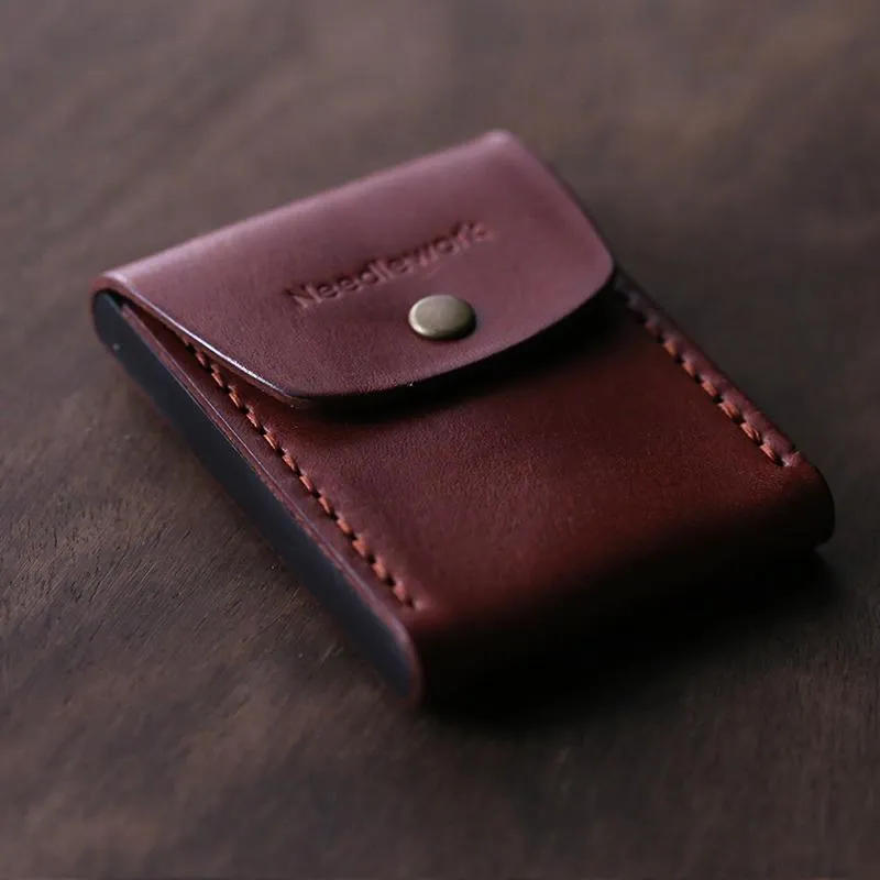 Handmade Wooden Coffee Leather Mens 20pcs Cigarette Case Cool Custom Cigarette Holder for Men