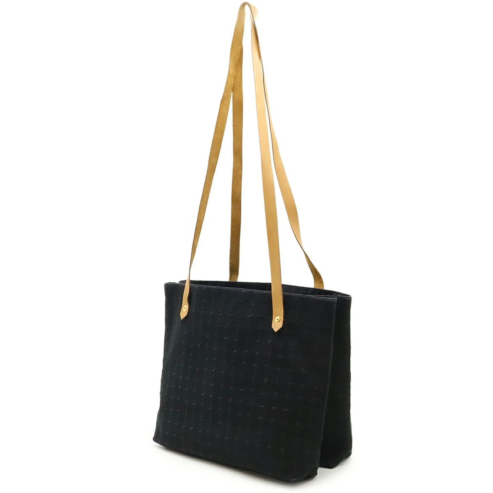 Hermes Ahmedabad Cotton Canvas Leather Shoulder Bag Tote Bag (Pre-Owned)