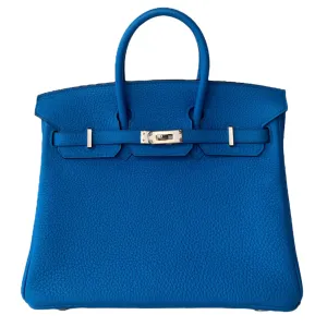 Hermes Birkin 25 Blue Zanzibar Togo Palladium Hardware