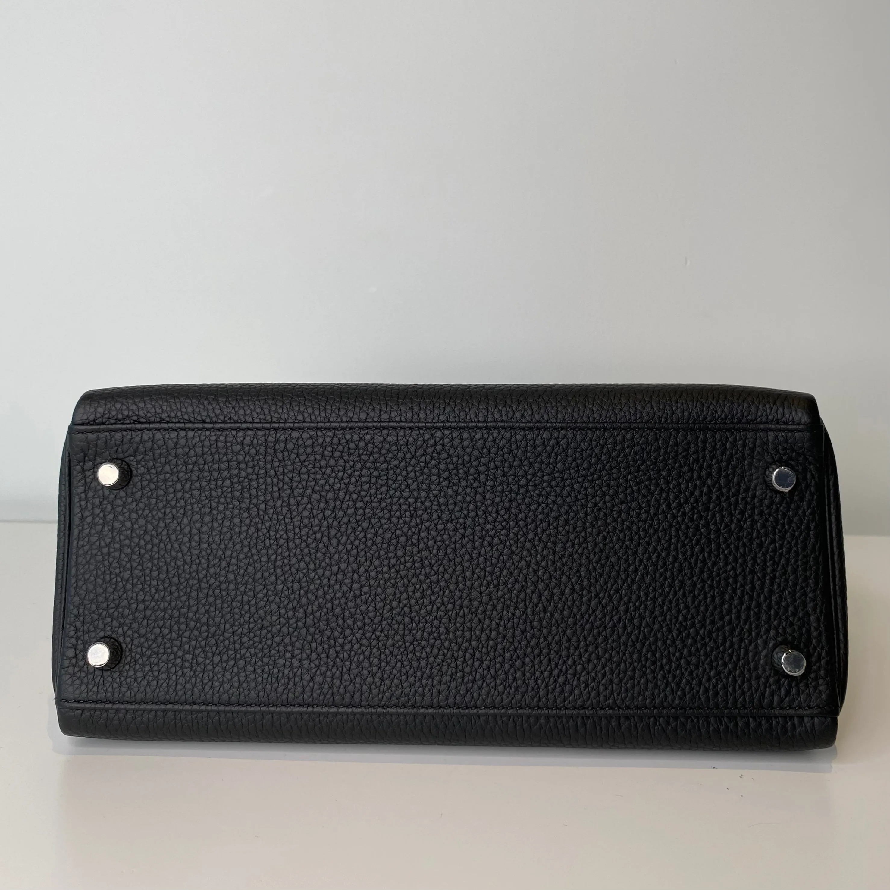 Hermes Kelly 28 Black Togo Retourne Palladium Hardware