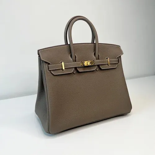 Herm??s Birkin 25 Etoupe Togo Gold Hardware