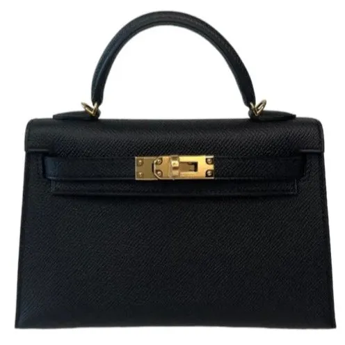 Herm??s Kelly 20 Black Epsom Gold Hardware