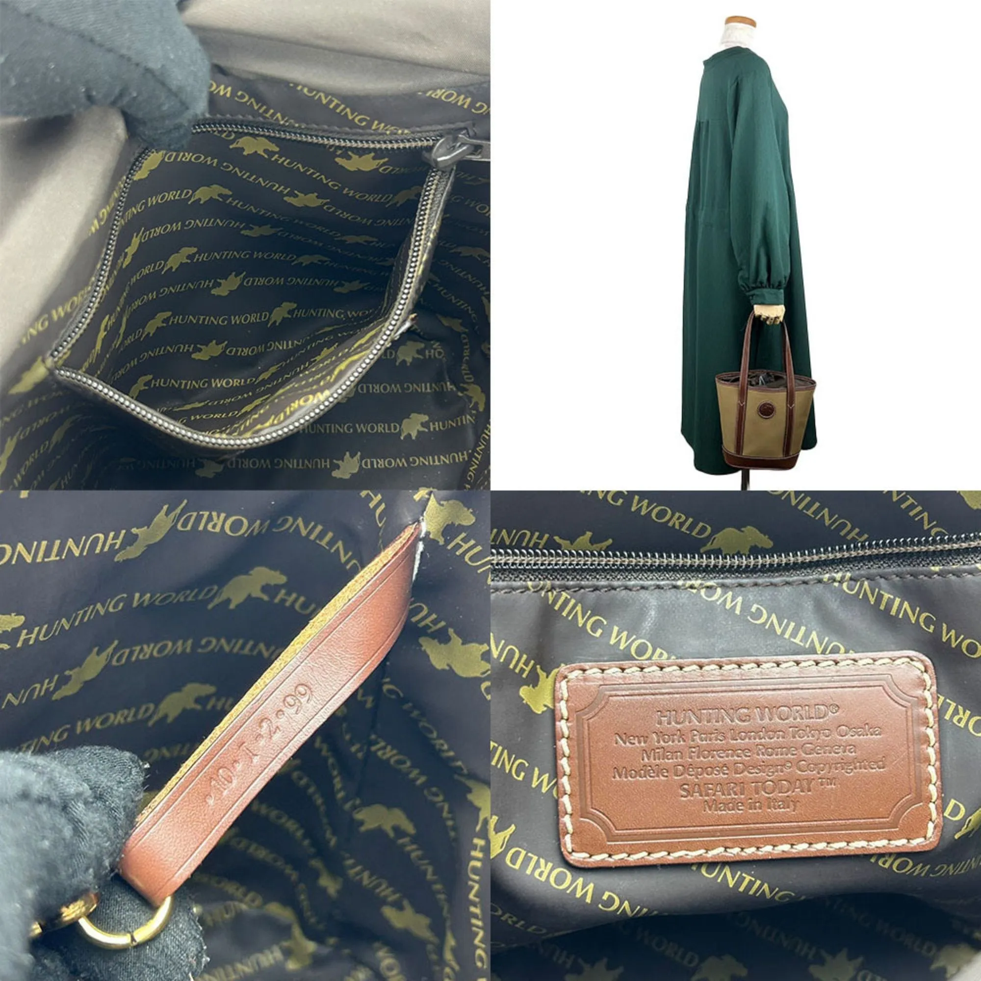 Hunting World  Canvas Leather Tote Bag (Pre-Owned)