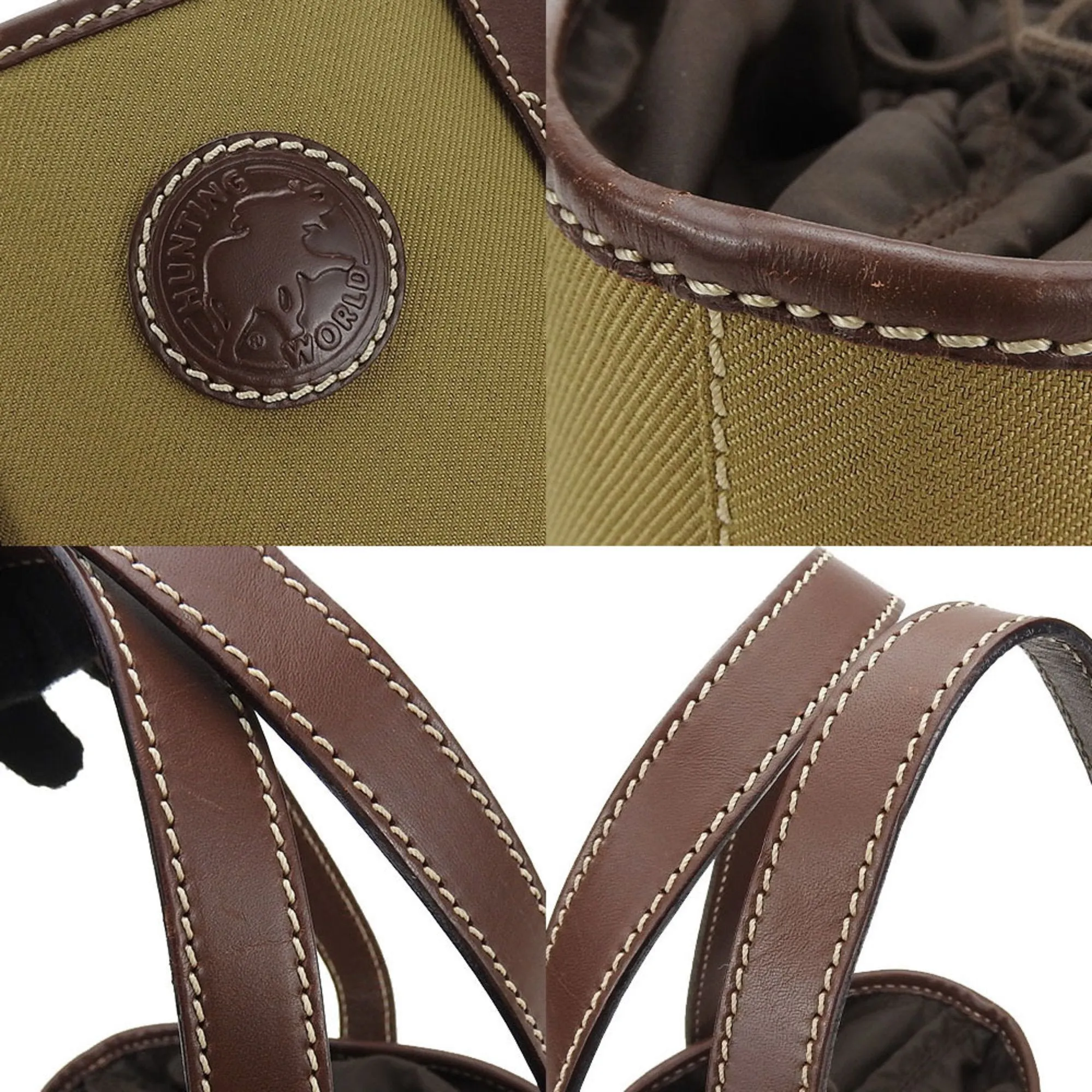 Hunting World  Canvas Leather Tote Bag (Pre-Owned)