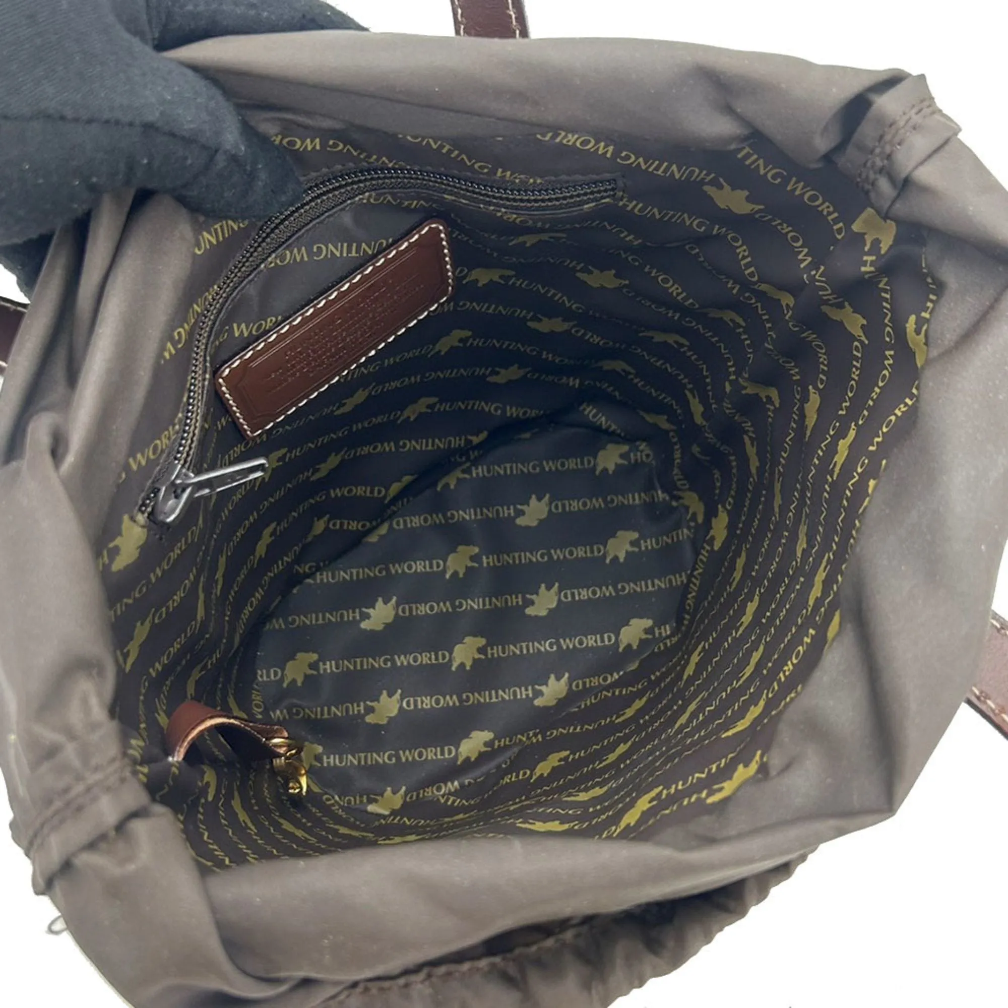 Hunting World  Canvas Leather Tote Bag (Pre-Owned)