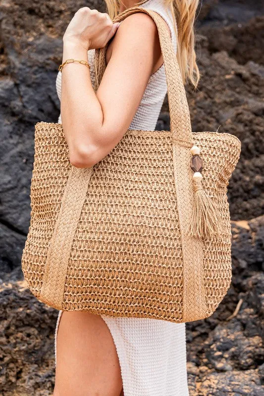 Izola Tassel Straw Tote Bag