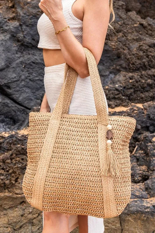 Izola Tassel Straw Tote Bag