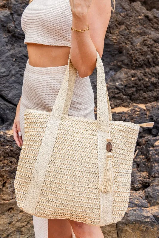 Izola Tassel Straw Tote Bag