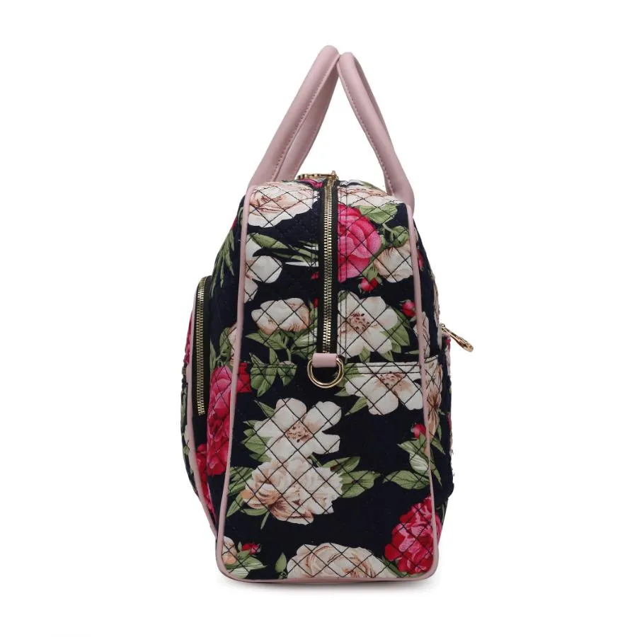 Jayla Quilted Cotton Botanical Pattern Womens Duffle Bag