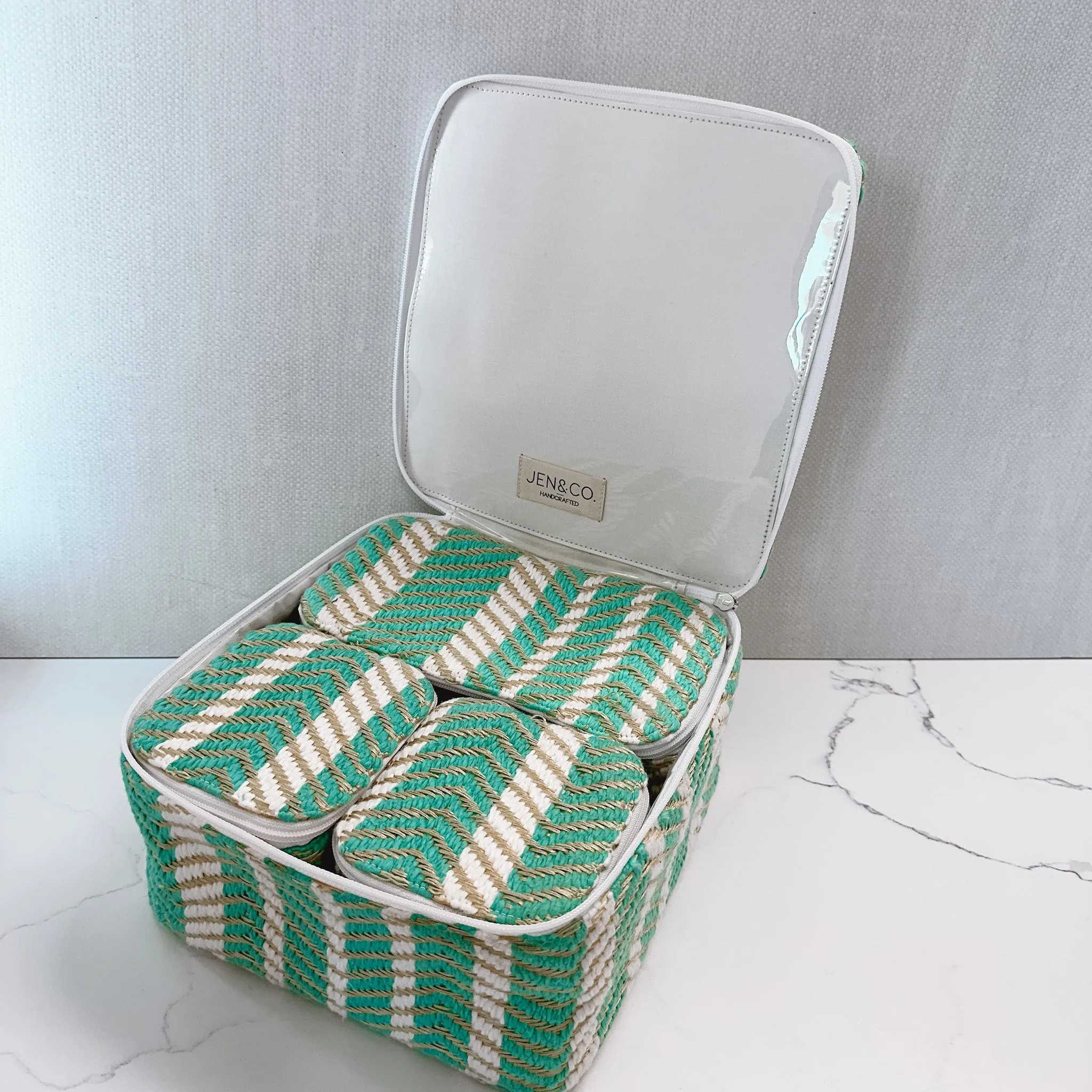 Jen & Co - Fiona Cosmetic Case, Jade