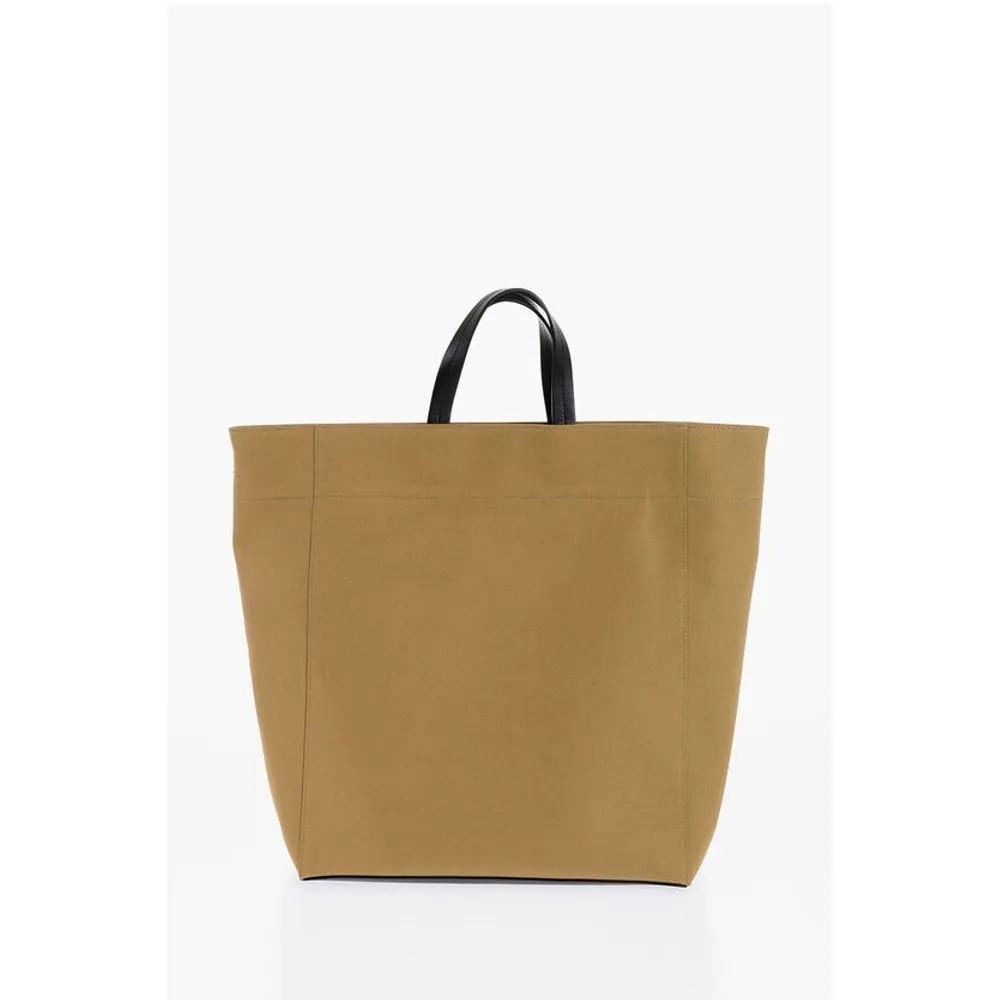 Jil Sander Canvas Shopper Bag with External Women's Pocket