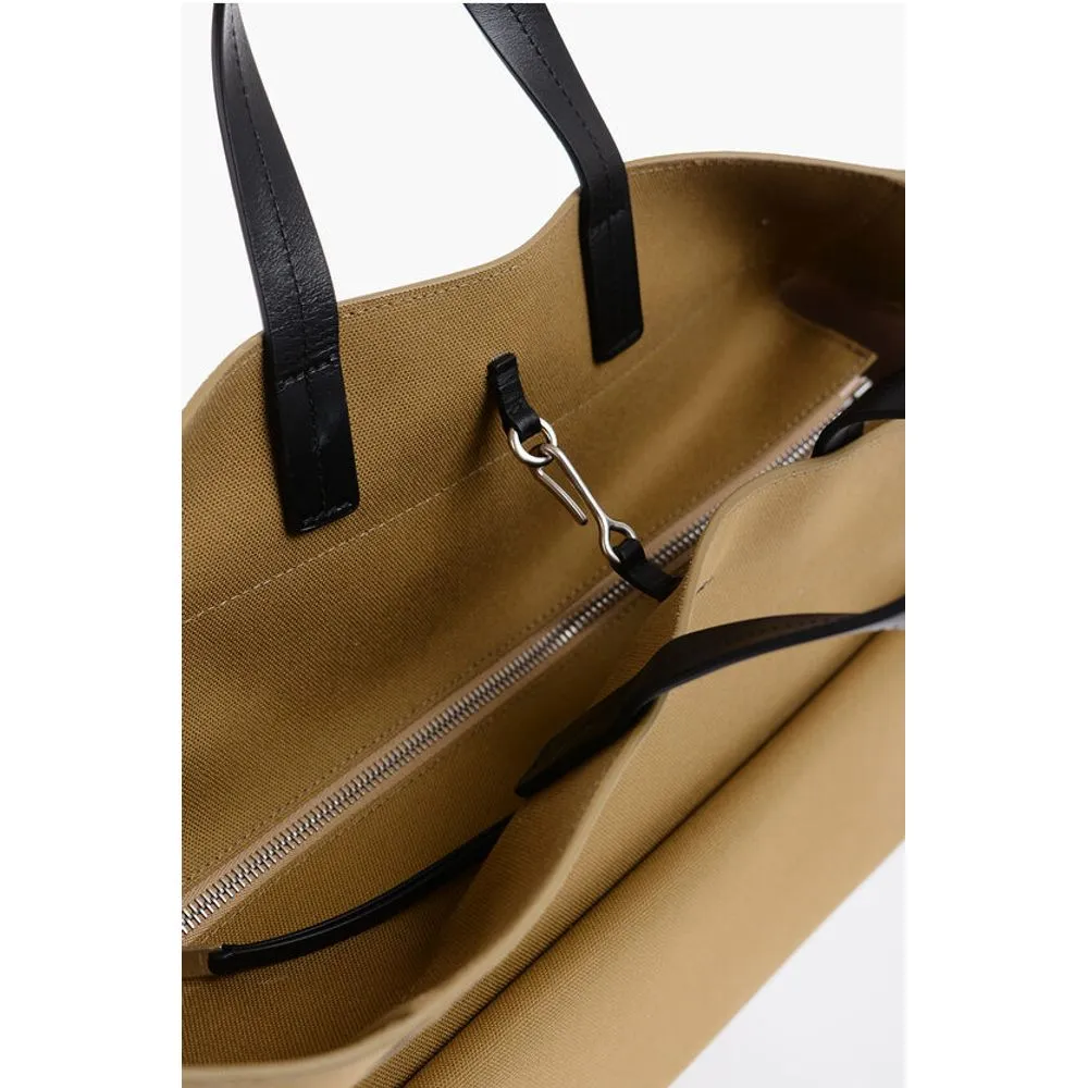 Jil Sander Canvas Shopper Bag with External Women's Pocket