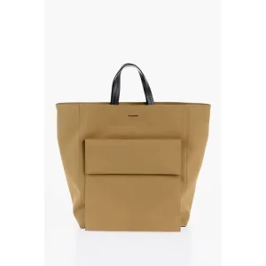 Jil Sander Canvas Shopper Bag with External Women's Pocket