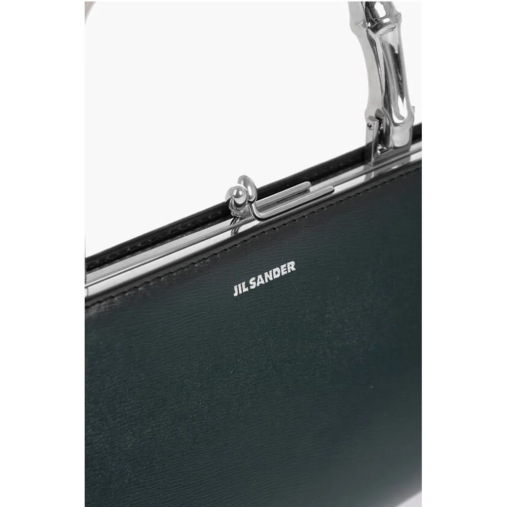 Jil Sander Leather Handbag with Clap Women's Closure