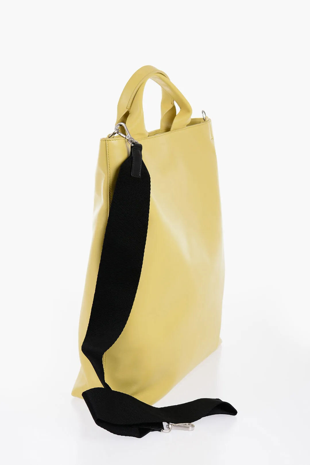 Jil Sander Leather Tote Bag With Removable Shoulder Strap