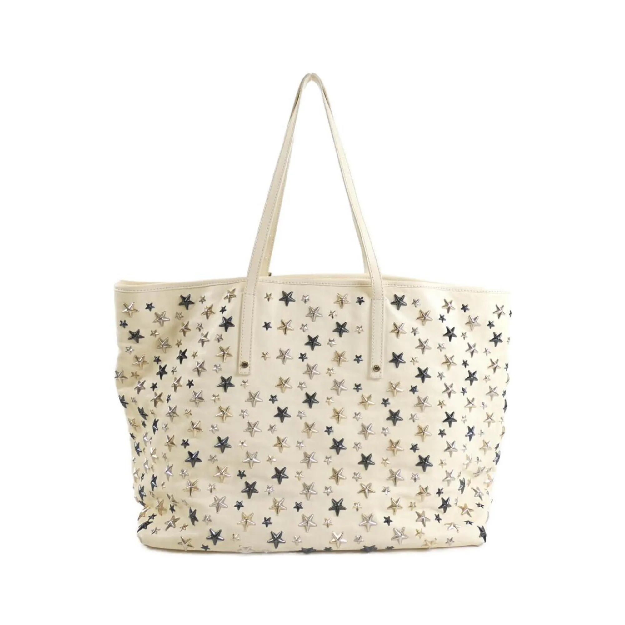 Jimmy Choo ivory Metallic Leather Tote Bag (Pre-Owned)
