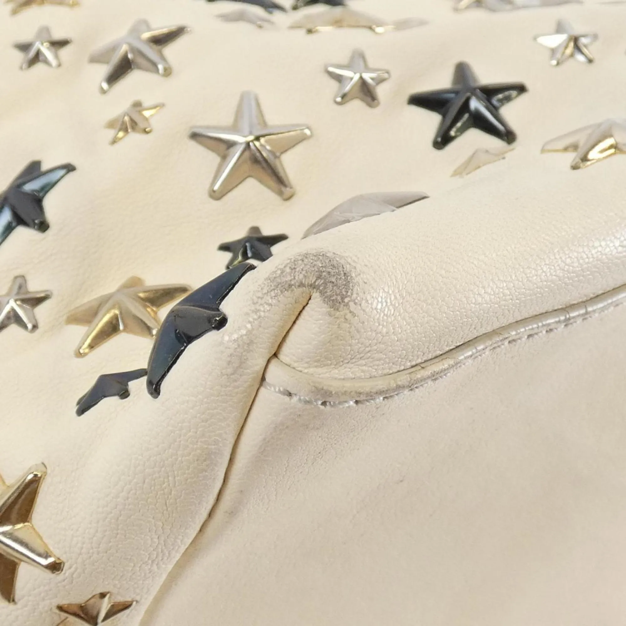 Jimmy Choo ivory Metallic Leather Tote Bag (Pre-Owned)