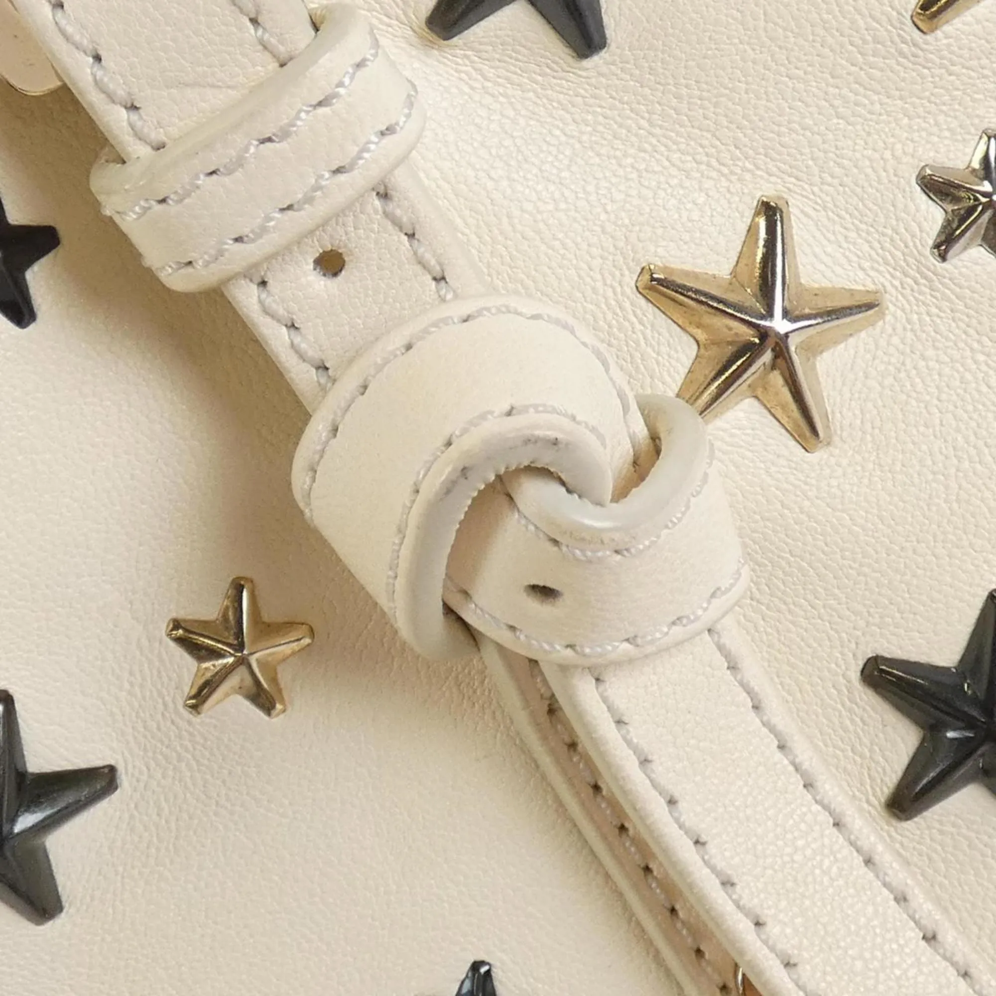 Jimmy Choo ivory Metallic Leather Tote Bag (Pre-Owned)