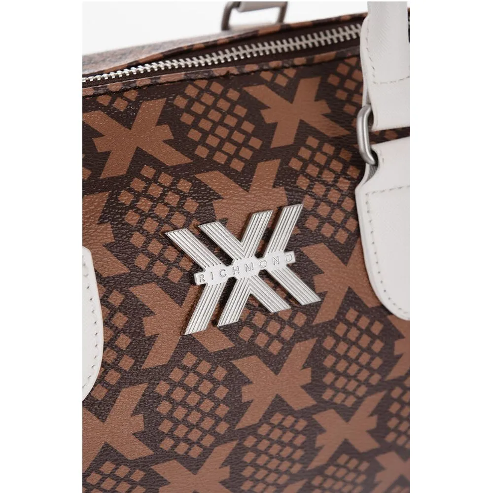 John Richmond Printed Faux Leather NARYN Bowler Bag with Metal Women's Logo