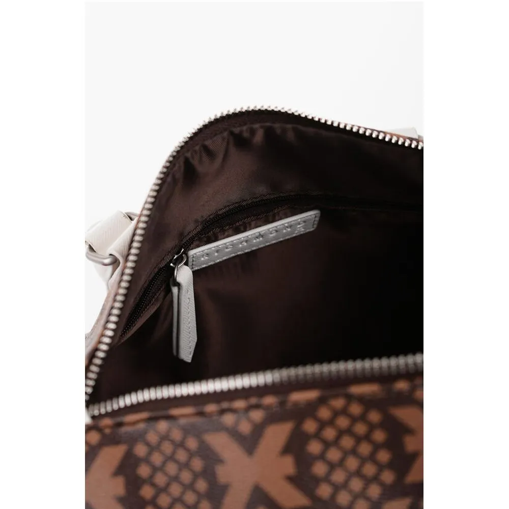 John Richmond Printed Faux Leather NARYN Bowler Bag with Metal Women's Logo