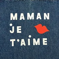 Jumbo Tote Handbags - Tote - Jumbo Tote Indigo Denim W/ Cream & Bright Poppy Maman Je T'aime