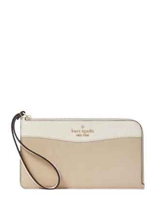 Kate Spade New York Lucy Colorblock Pebbled Leather Medium L-zip Wristlet