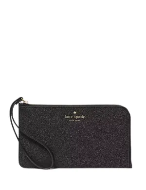 Kate Spade New York Lucy Glitter Medium L-Zip Wristlet