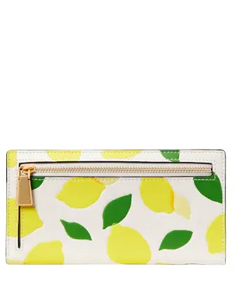 Kate Spade New York Morgan Lemon Toss Embossed Slim Bifold Wallet