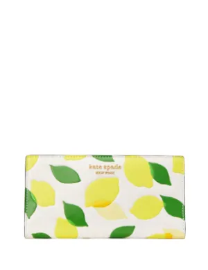 Kate Spade New York Morgan Lemon Toss Embossed Slim Bifold Wallet