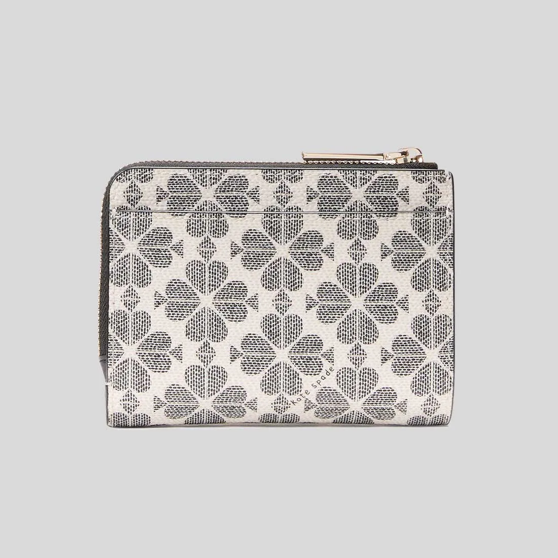 KATE SPADE Spade Flower Small L-zip Wallet Black Multi KK894