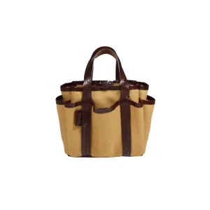 Leather Cotton Canvas Giardiniera Mini Handbag