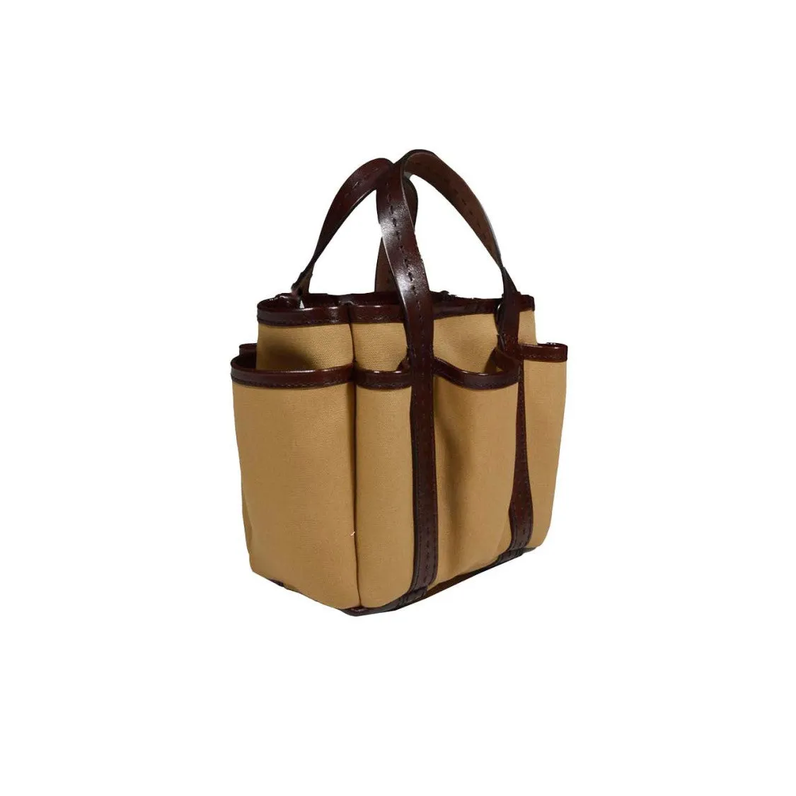 Leather Cotton Canvas Giardiniera Mini Handbag