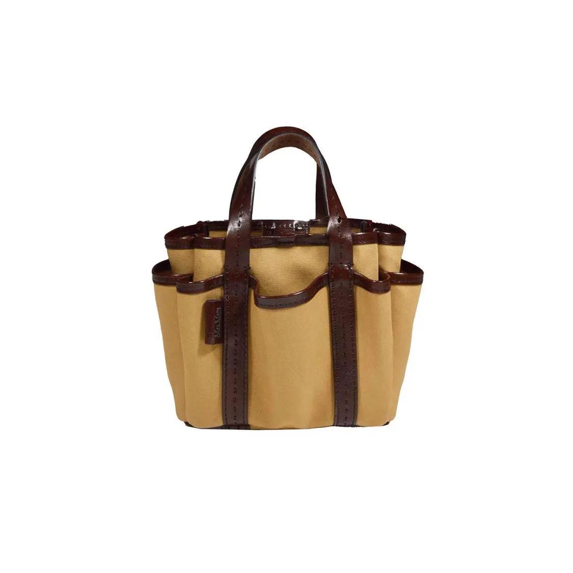 Leather Cotton Canvas Giardiniera Mini Handbag