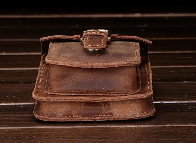 Leather Mens Cigarette Cases with Belt Loop Cell Phone Holster Belt Pouch for Men