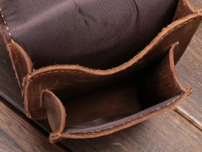 Leather Mens Cigarette Cases with Belt Loop Cell Phone Holster Belt Pouch for Men